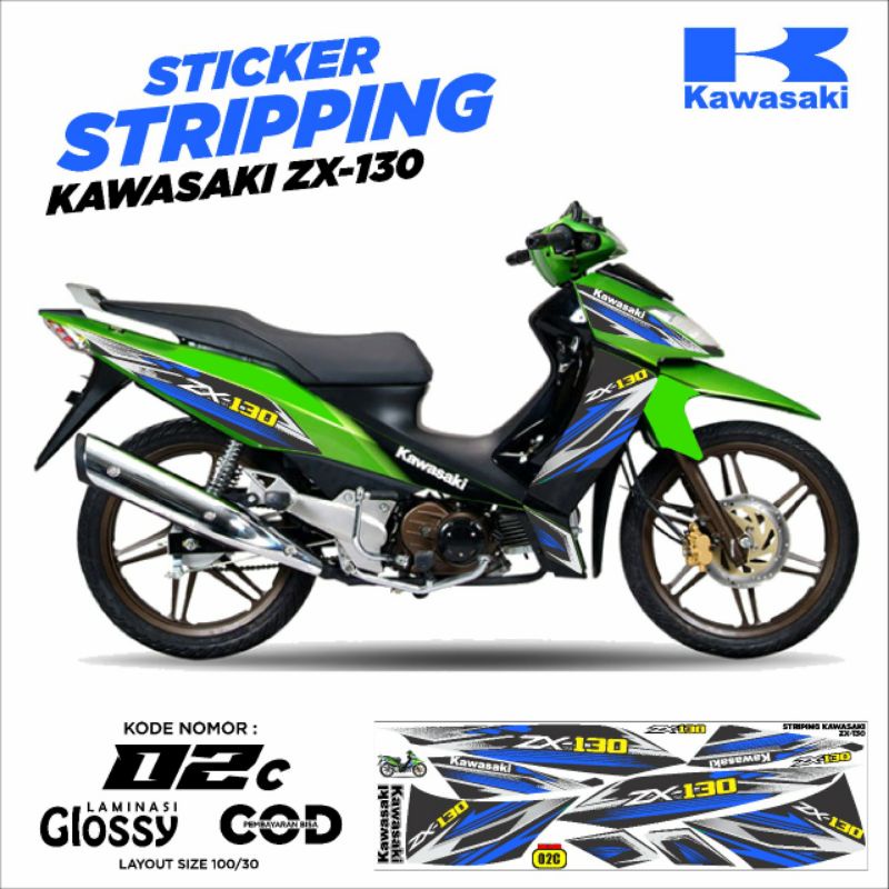 (Bisa COD) Stiker striping zx130 sticker Kawasaki zx lis variasi xz 130