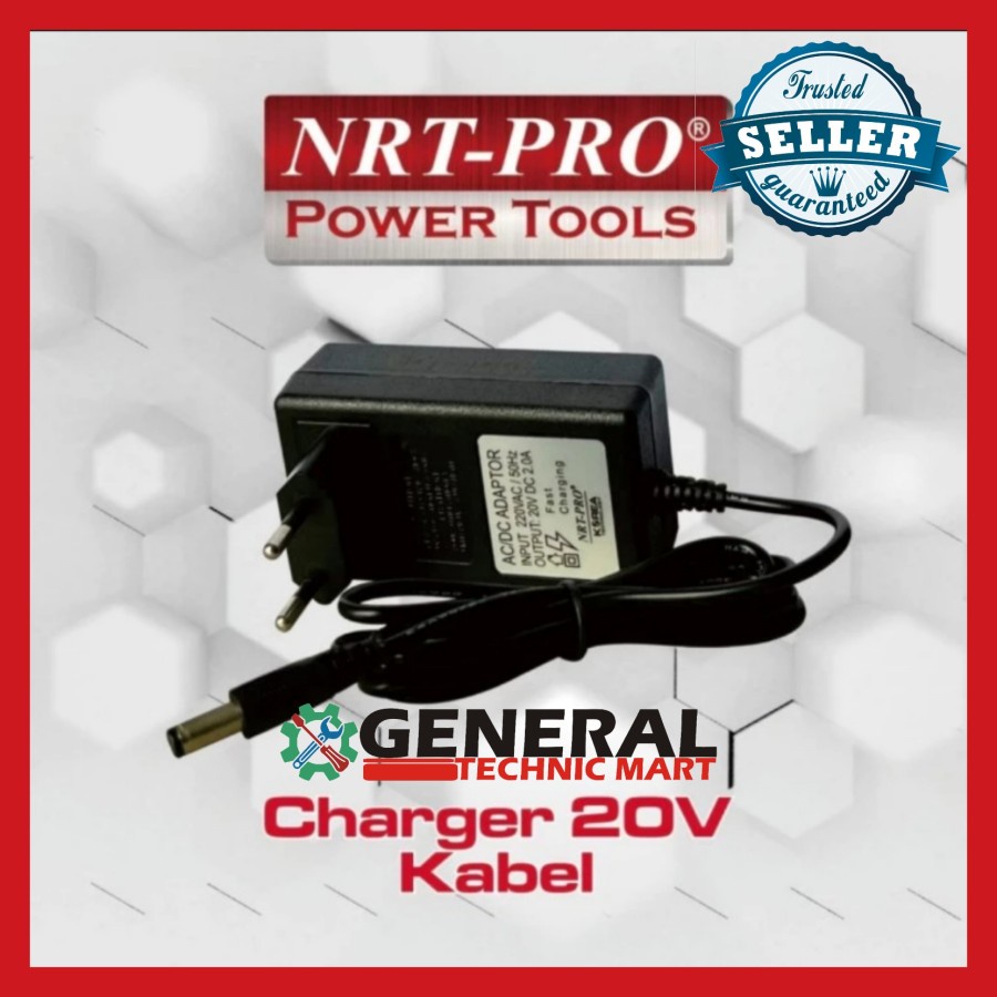 NRT PRO charger bor cordless 20V cas mesin bor baterai 20 V