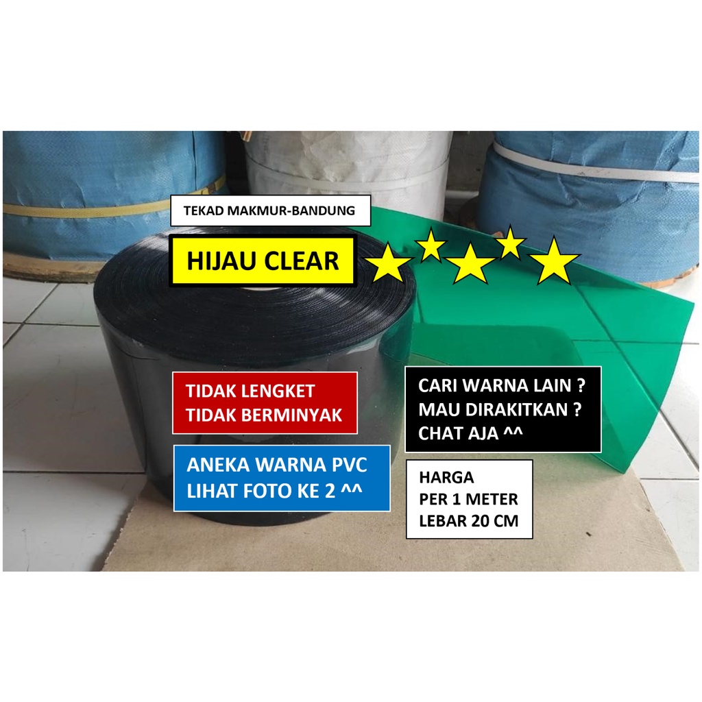 Tirai PVC Curtain Hijau Clear 2mm x 20cm