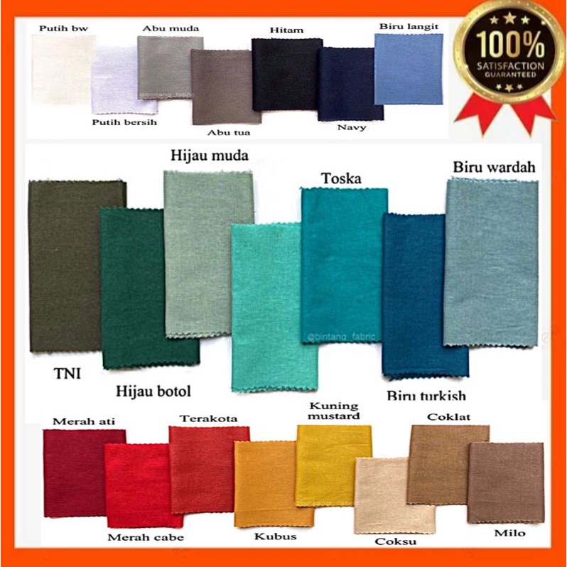 kain bahan katun linen rami 1meter/ meteran polos