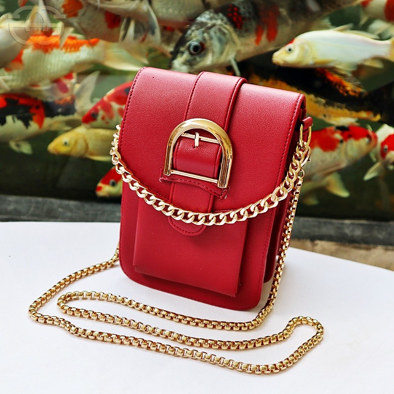 Akaci Tas Selempang HP Gesper Gold AK 02-6744 Sling Bag Wanita kekinian Terbaru Style Korea Lucu Mewah THR