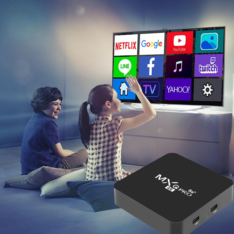 Android TV Box MXQ Pro 4G RAM+64G ROM Network Set-Top Box 3D 4K Android Smart TV Box 5G WiFi Home Remote Control Media Player Set Top Box