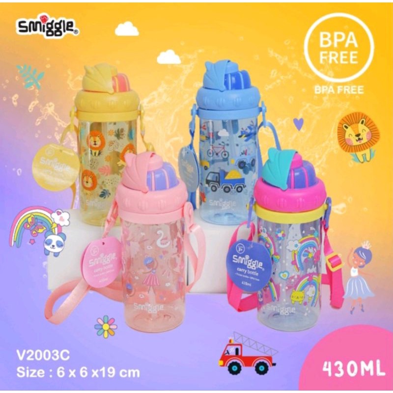 Sedotan Pengganti Botol Minum Smiggle Tiny Teeny 430ml water bottle / Sedotan Botol Minum Anak Aksesoris Tali Botol Smiggle Tiny smiggle La la Lala