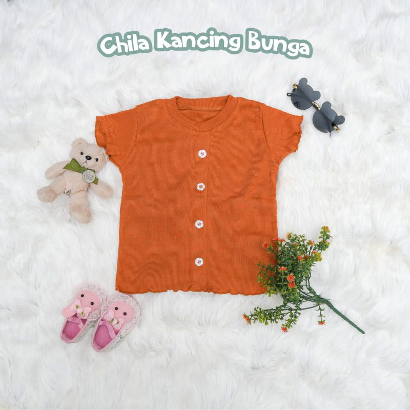 Baju Atasan Anak Perempuan CHILA Ruffle Knit Tee Rib | Baju Atasan Anak Perempuan Bahan Rib Knit Halus Dan Lembut