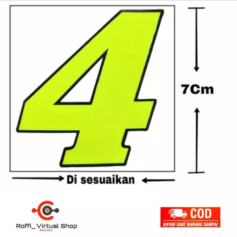 

Sticker cutting angka 4 warna kuning stabilo ukuran sesuai gambar/ Stiker cutting/ Warna stabilo/ Real pict/ RF Store