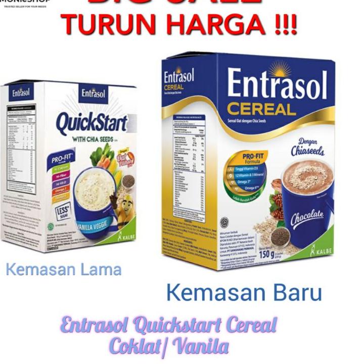 

FIA558 Entrasol Cereal Quick Start / Quickstart Vanila & Coklat 5 x 30gr ||