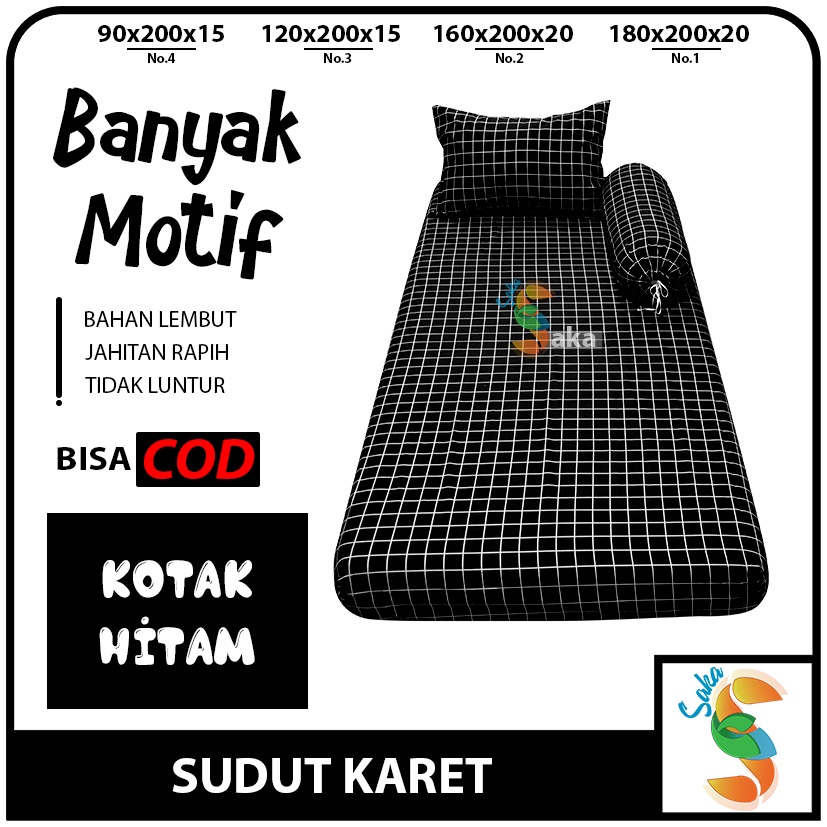 Sprei Homemade 120x200 Motif Aesthetic Kotak Hitam /Seprei Kotak Kotak Emily Aesthetic no3/bisa cod/seprai Single