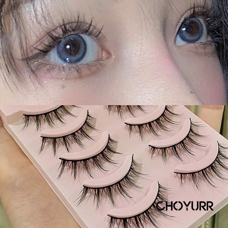 【COD】5 Pasang Bulu Mata Palsu Korea Natural / 3D Bulu Mata Palsu Dolly Eyelashes /  False Eyelashes 3D / Air False Eyelashes Comic Eye / Douyin Makeup Untuk Cosplay -CH