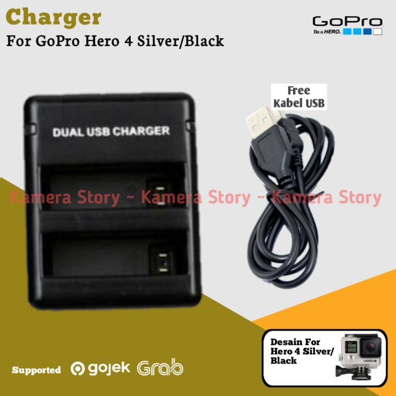 DeskTop Dual Charger GoPro Hero 4 Silver GoPro Hero 4 Black Action Cam With USB Cable