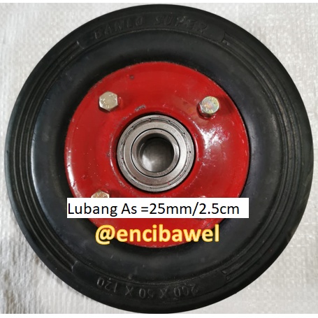 Roda troli 8 inchi double bearing roda mati