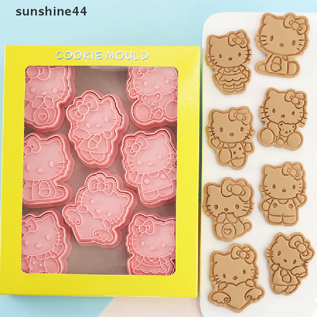 Sunshine 8pcs 3D Cat Bakeware Biskuit Cetakan DIY Cookie Tools Hadiah Kue Decorag Tool.