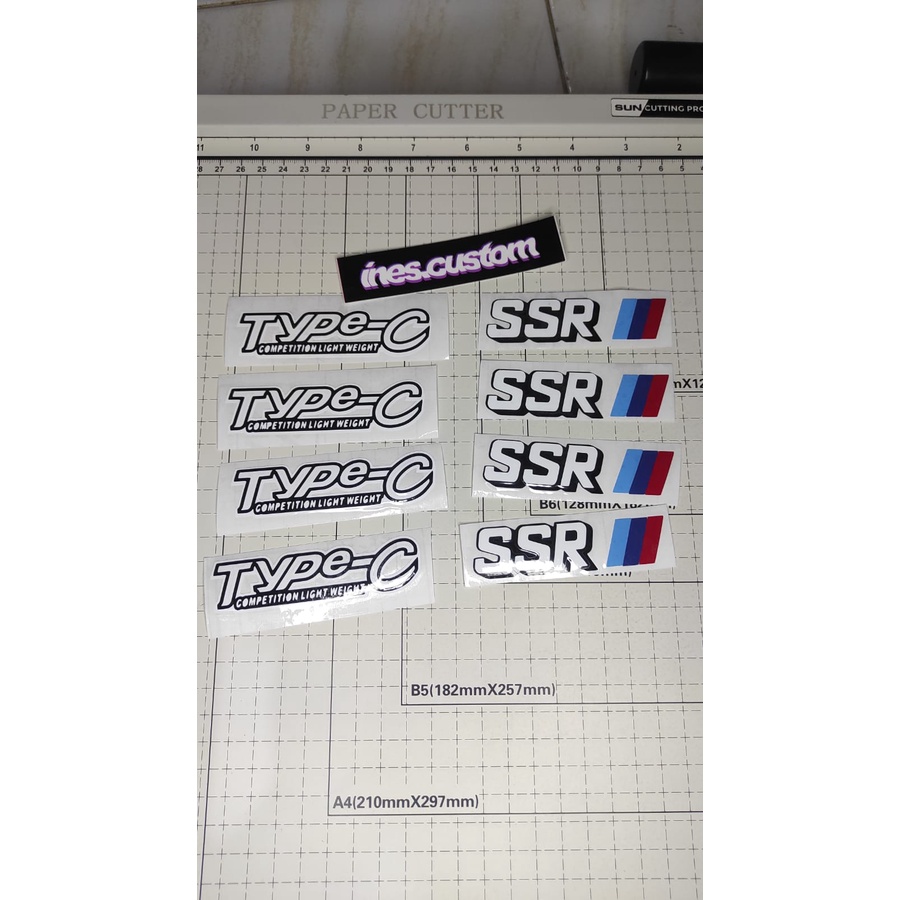 STIKER SSR TYPE-C STIKER VELG MOBIL