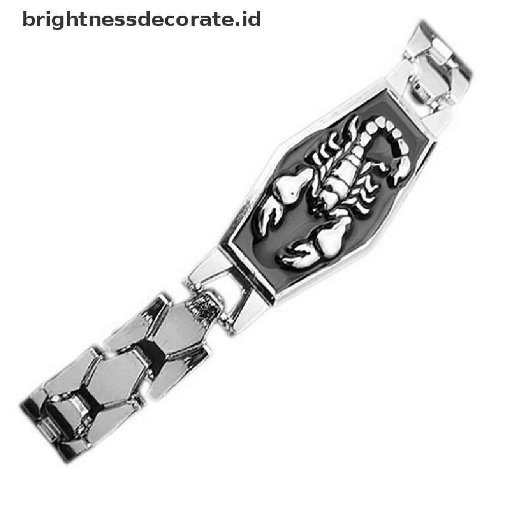 [Birth] Fashion Pria Stainless Steel Rantai Motor Scorpion Bangle Gelang Tangan [ID]