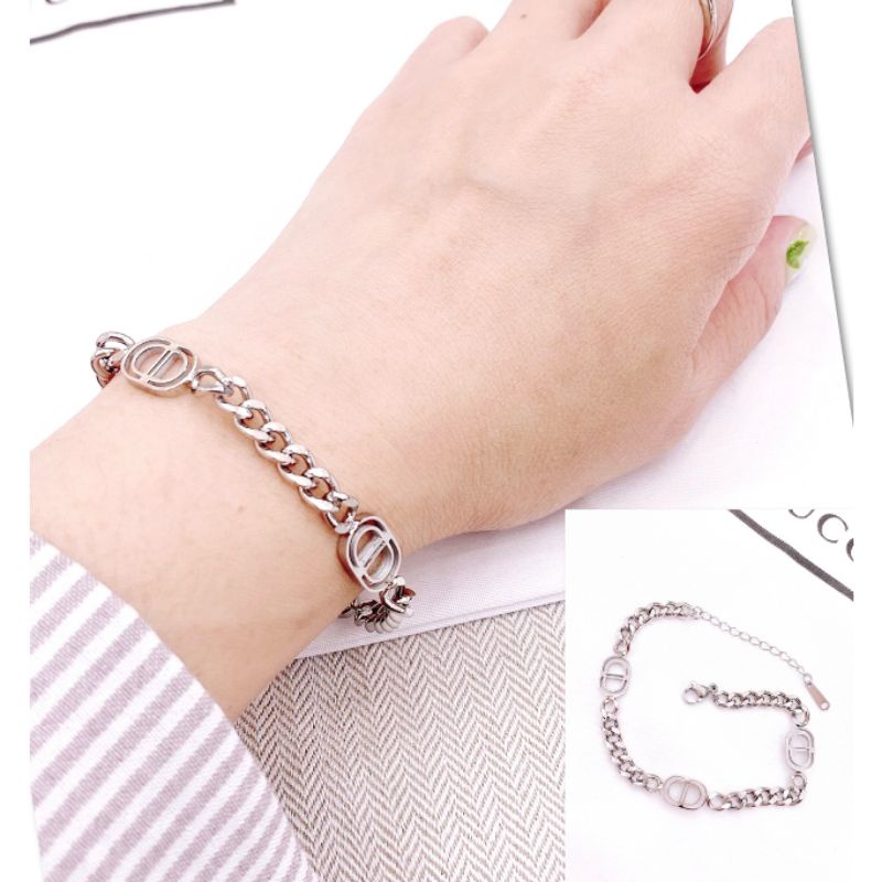 Gelang Titanium Asli Premium Quality Anti karat anti alergi Stainless steel branded band Silver G005