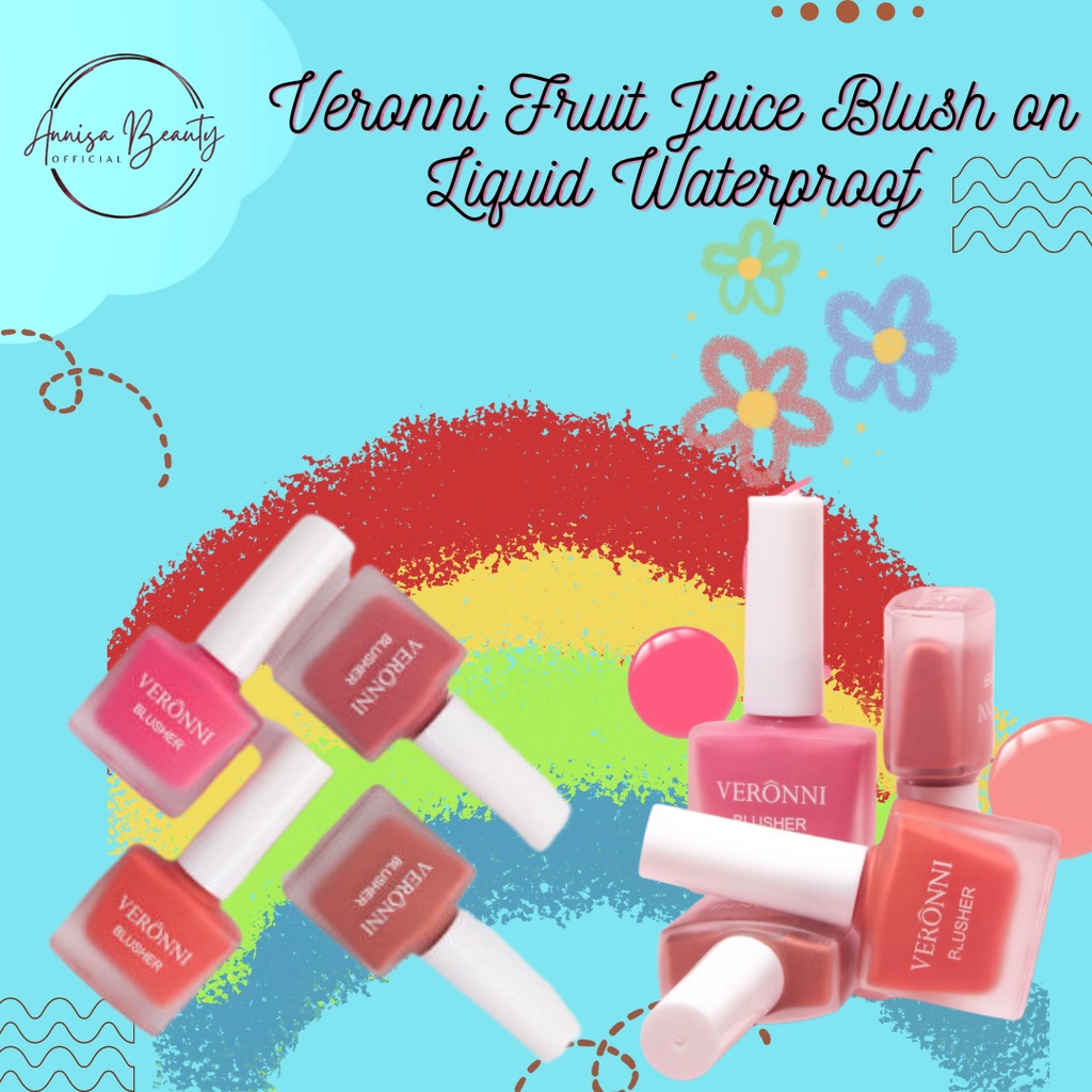 [HARGA PROMO]VERONNI FRUIT JUICE BLUSHER WATERPROOF BLUSH ON LIQUID TAHAN AIR TAHAN LAMA