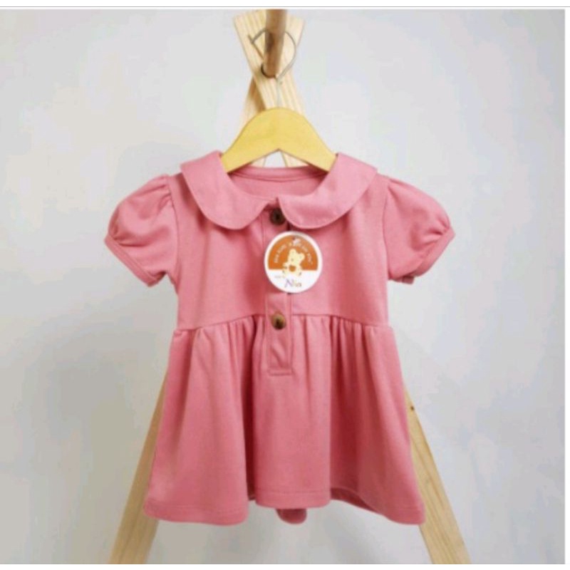 NIA Dress Bayi Kancing Premium Warna Polos SNI