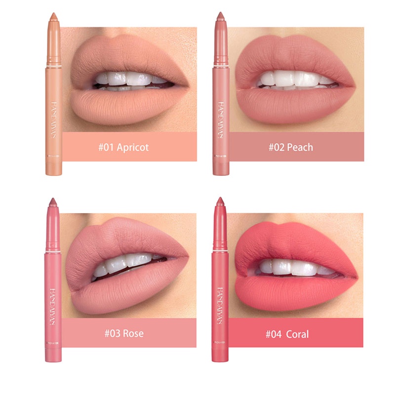 HANDAIYAN  Lip Liner Pencil 12 Colors Matte Lipstick Lip Tint Lipstick Pen Waterproof Crayon Lipstick Long Lasting Crayon Sexy  Bibir