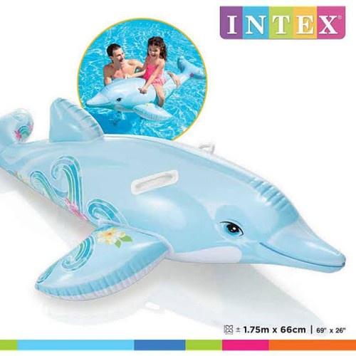 INTEX 58535 Inflatable Lil Dolphin Pool Ride On - 1.75m x 66cm