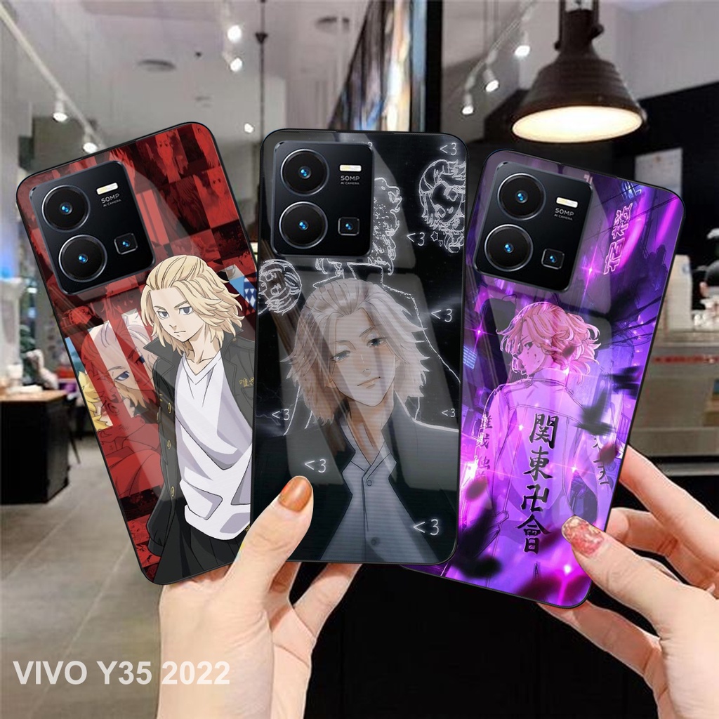 Softcase Glass Kaca ANIME [SF91] VIVO Y35 2022 Terbaru Casing Handphone-Pelindung Handphone-Aksesori