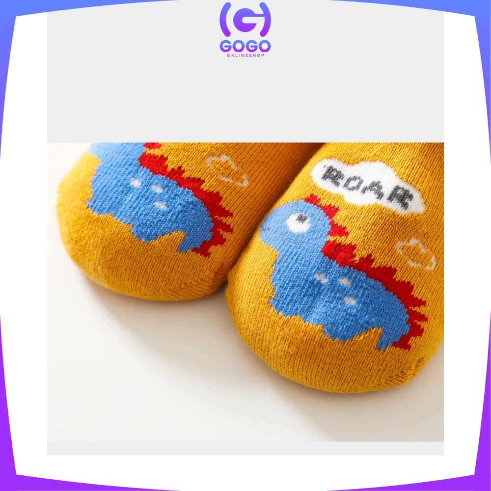 GOGO-P543 Kaos Kaki Anak Bayi Antislip Unisex Model Animal Gambar Timbul / Kaus Kaki Bayi Pendek Baby Socks Anak Laki Laki Perempuan Anti Licin