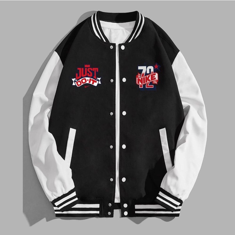 Jaket Varsity Outerwear Pria Baseball Unisex Varsity Jacket Style Keren Kekinian Baseball Jacket Cow