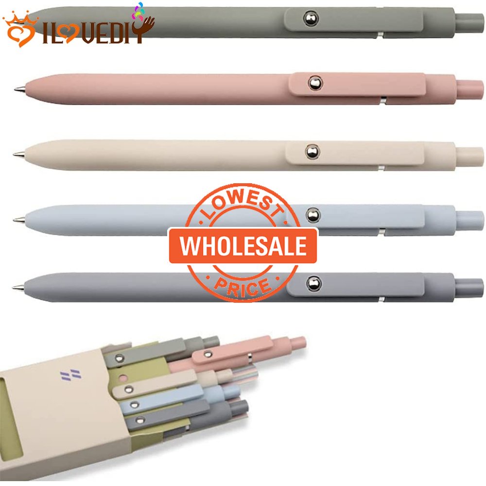 [Harga Grosir] Morandi Color Press Type Neutral Pen Anti-Letih Press Pen Alat Tulis Siswa Kantor Sekolah Alat Tulis Perlengkapan Rolling Dekompresi Penna Kantor