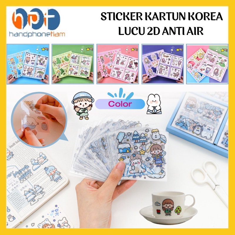 

READY - Stiker Tempel Motif Kartun Korea Lucu Set Isi 100 Lembar 2D Anti Air | DIY Korean Sticker Cartoon Waterproof 100 Sheets | Tempelan Hiasan Dekorasi Botol Tumbler Scarpbook Diary Case HP Aesthetic Untuk Hadiah