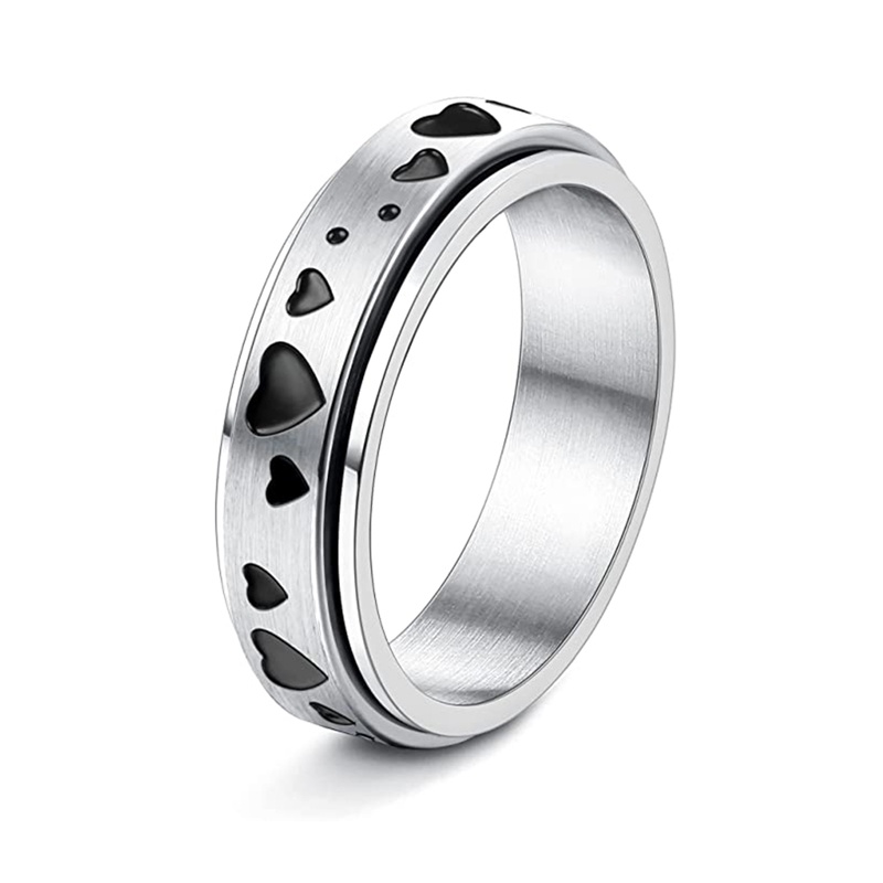 Cincin Spinner Baja Titanium Untuk Kecemasan Fidget Band Rings Untuk Wanita Gelombang Cincin Celtic Penghilang Stress Mengurangi Kecemasan