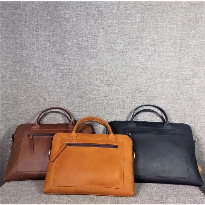 ] Tas Laptop Slempang Kulit Messenger Bag Genuin Leather Crazy Horse
