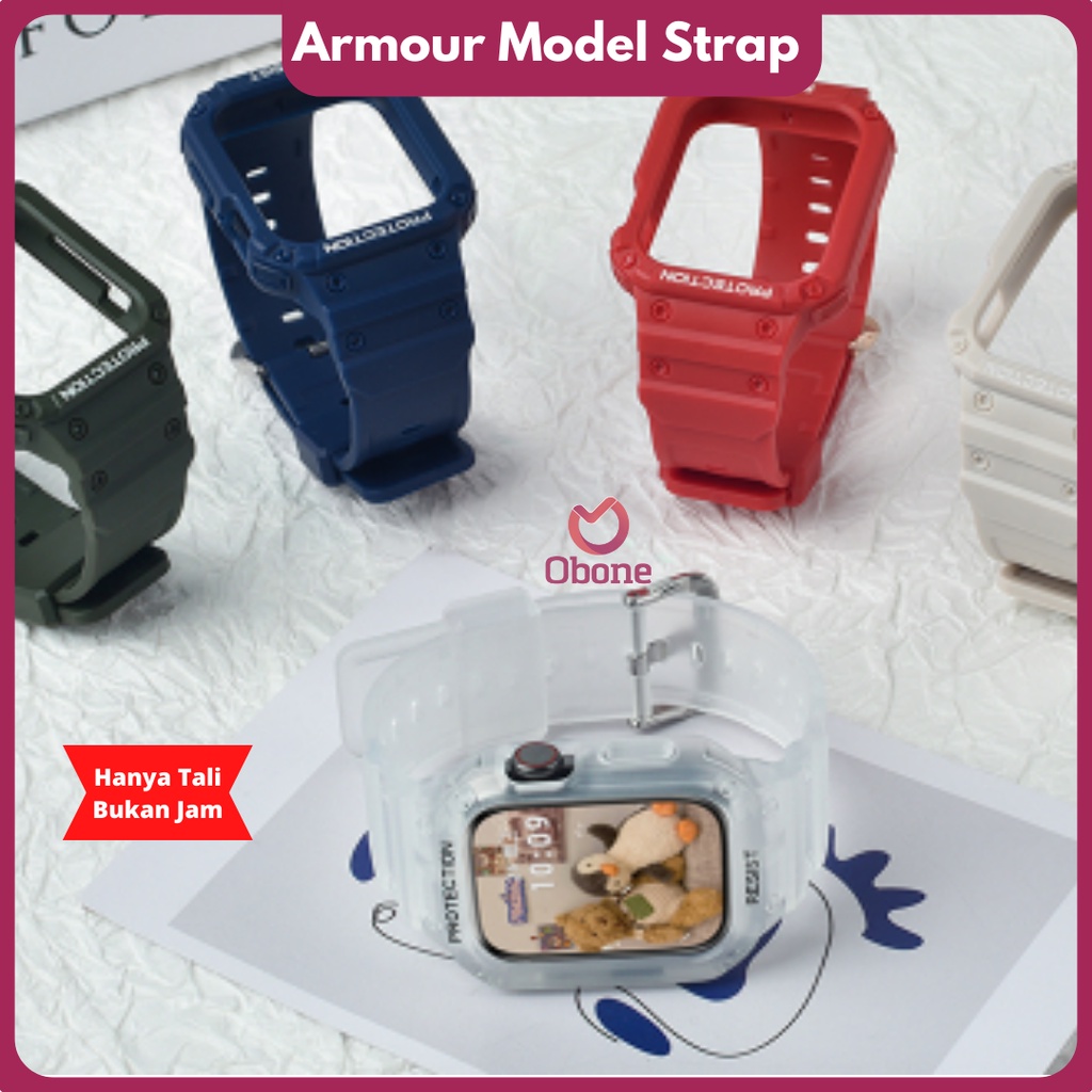 Armour Model Strap untuk A watch series 1 2 3 4 5 6 7 8 T500 T55 HW Series IWO Series T55 plus T500 Plus Pro