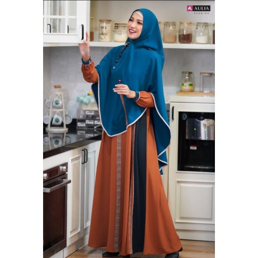 SET GAMIS AULIA RUQAYYAH AMBER DARK TOSCA(non handtag/hilang)