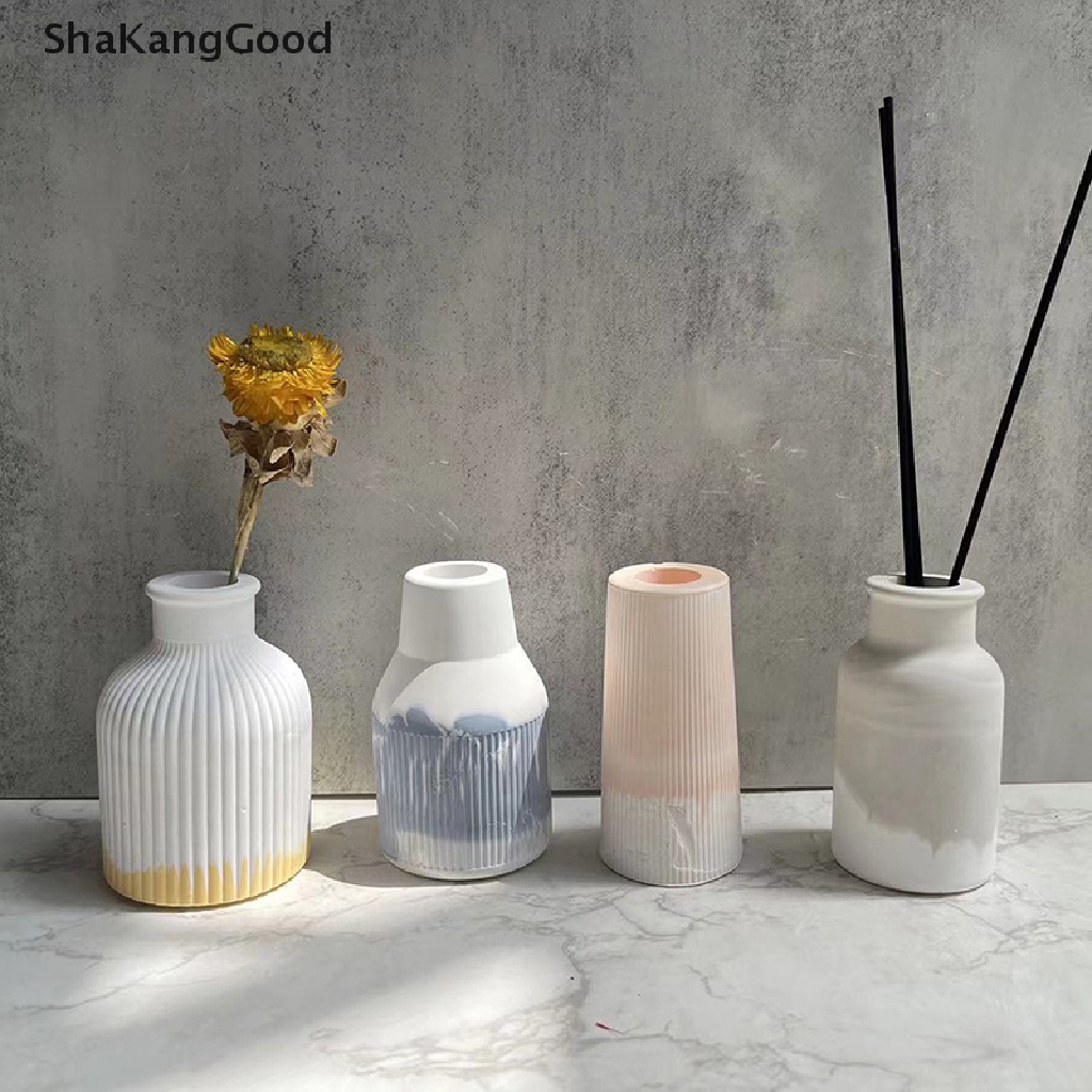 Skid Kerajinan Rumah Planter Vas Cetakan Silikon Untuk DIY Epoxy Plester Beton Pot Bunga Cetakan Injeksi Berkebun Dekorasi Handmade Hadiah SKK
