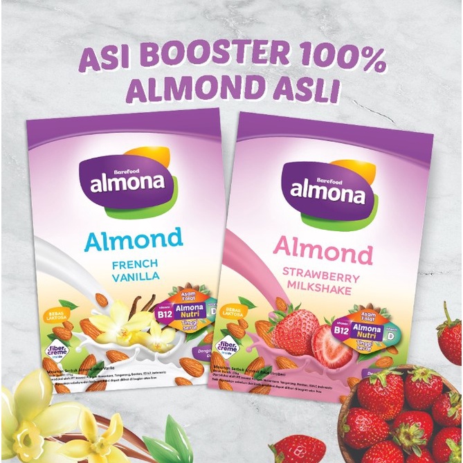 Barefood Almona Almond Milk Powder French Vanilla 175gr - ASI Booster