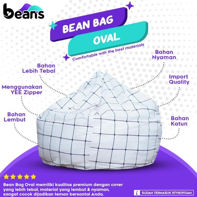 Bean Bag Oval Motif - Termasuk Isi - Bean Bag Motif - Beanbag - 10