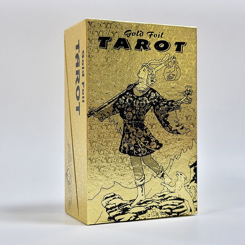 Gold Foil Tarot Pvc Rider 12x7cm include guide paper