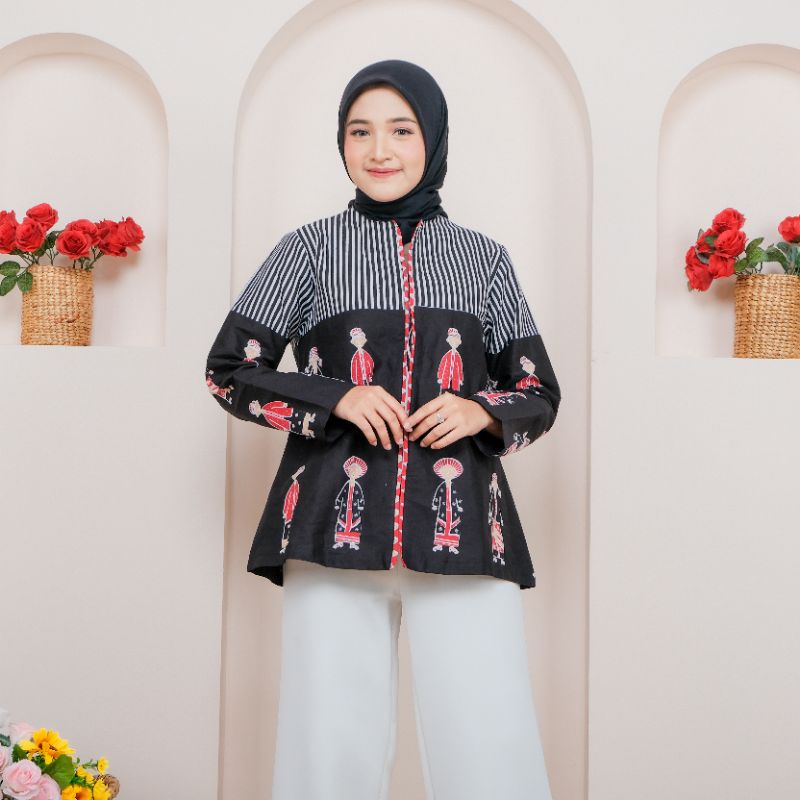 Noorma blouse batik karakter batik kantor