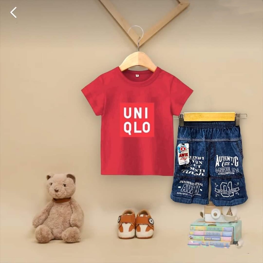 Setelan kaos brand anak laki-laki usia 2 sampai 6 tahun