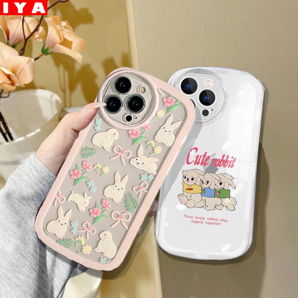 Three Rabbits Case Untuk Redmi Note 11S 11 Pro Redmi 10C 10A 9C 9T 9A Note10 5G Note 10S Note9 Note8 Note 8 Pro Note7 Poco M3 X3 Pro NFC Cute Lembut Silicone Phone Case Cover