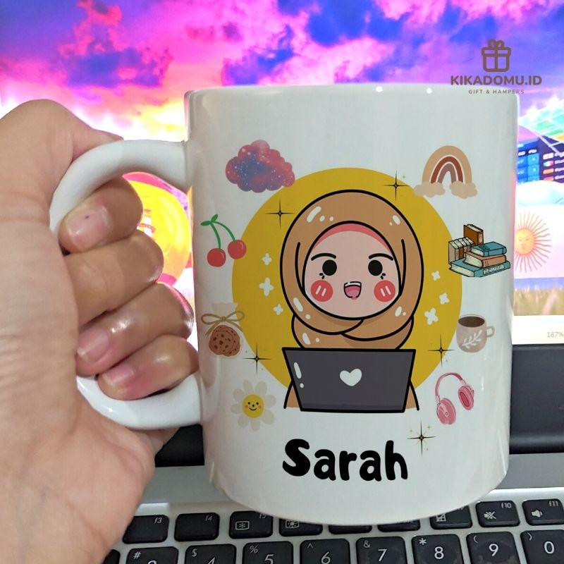 

Kado cewek cowok cute gift box anak hampers ulang tahun wisuda anniversarry cangkir custom chibi