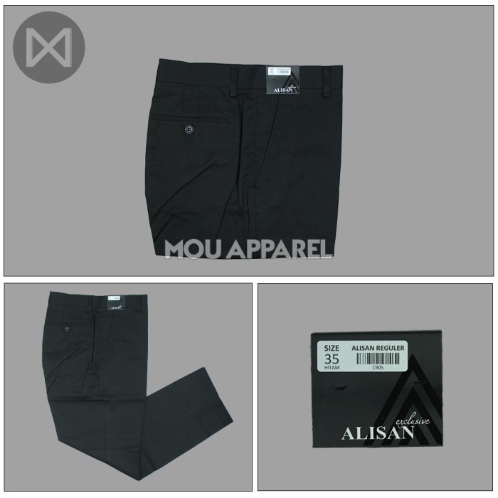 CELANA-BAHAN-PRIA- ALISAN CELANA PANJANG FORMAL SLIMFIT WARNA HITAM ORIGINAL -PRIA-BAHAN-CELANA