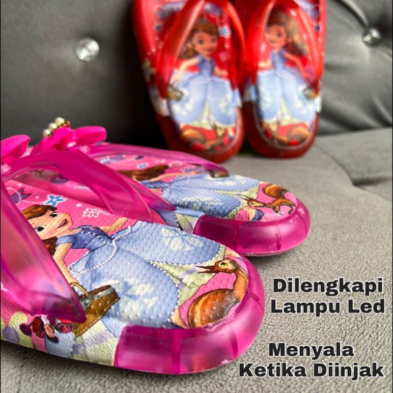 Sandal Sofia pita anak perempuan terbaru Sandal karakter princes sofia Lampu Sendal anak wanita trendy