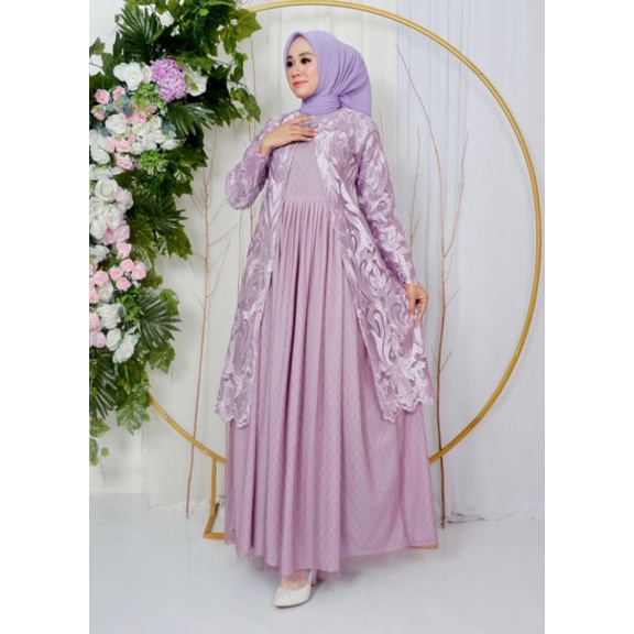 Gamis Cardigan Syabira Bordir Original Butik