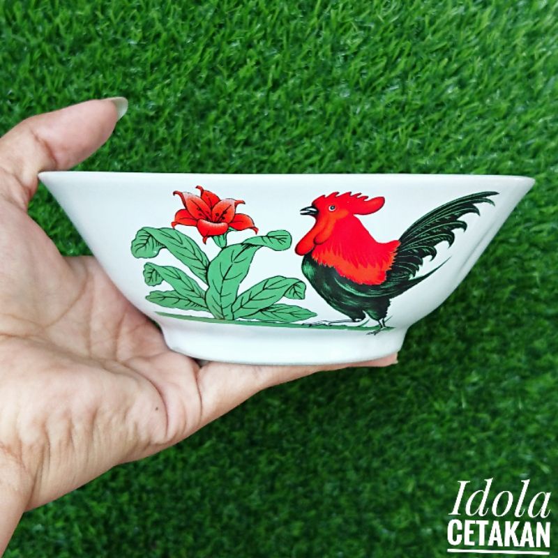 READY MANGKOK EMBOS AYAM JAGO MANGKOK MIE/BAKSO MANGKOK KERAMIK PUTIH