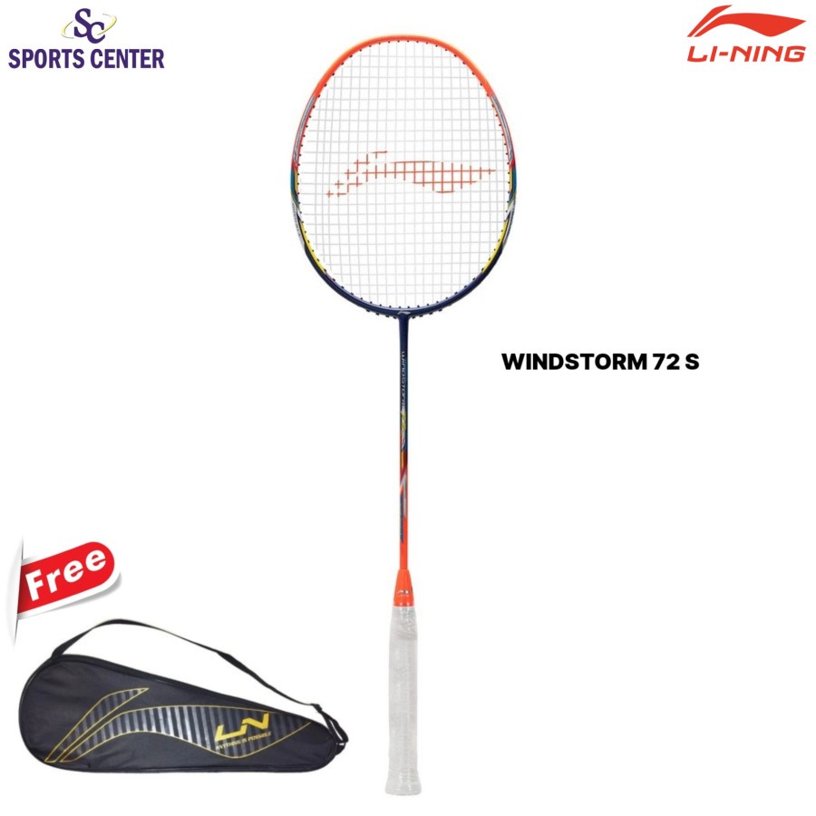 New Color Raket Badminton Lining Windstorm 72 S Navy Orange Yellow