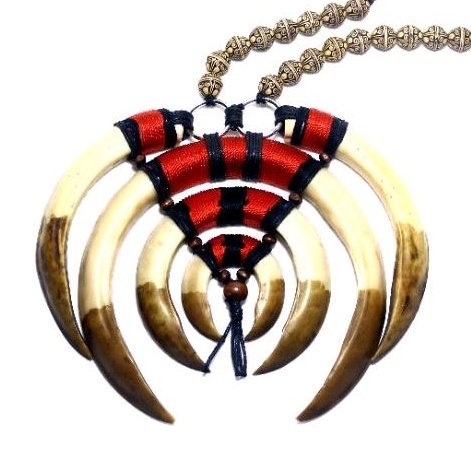 Kalung Taring Babi Renteng Kalung Etnik Taring Kalimantan Kalung Khas Dayak