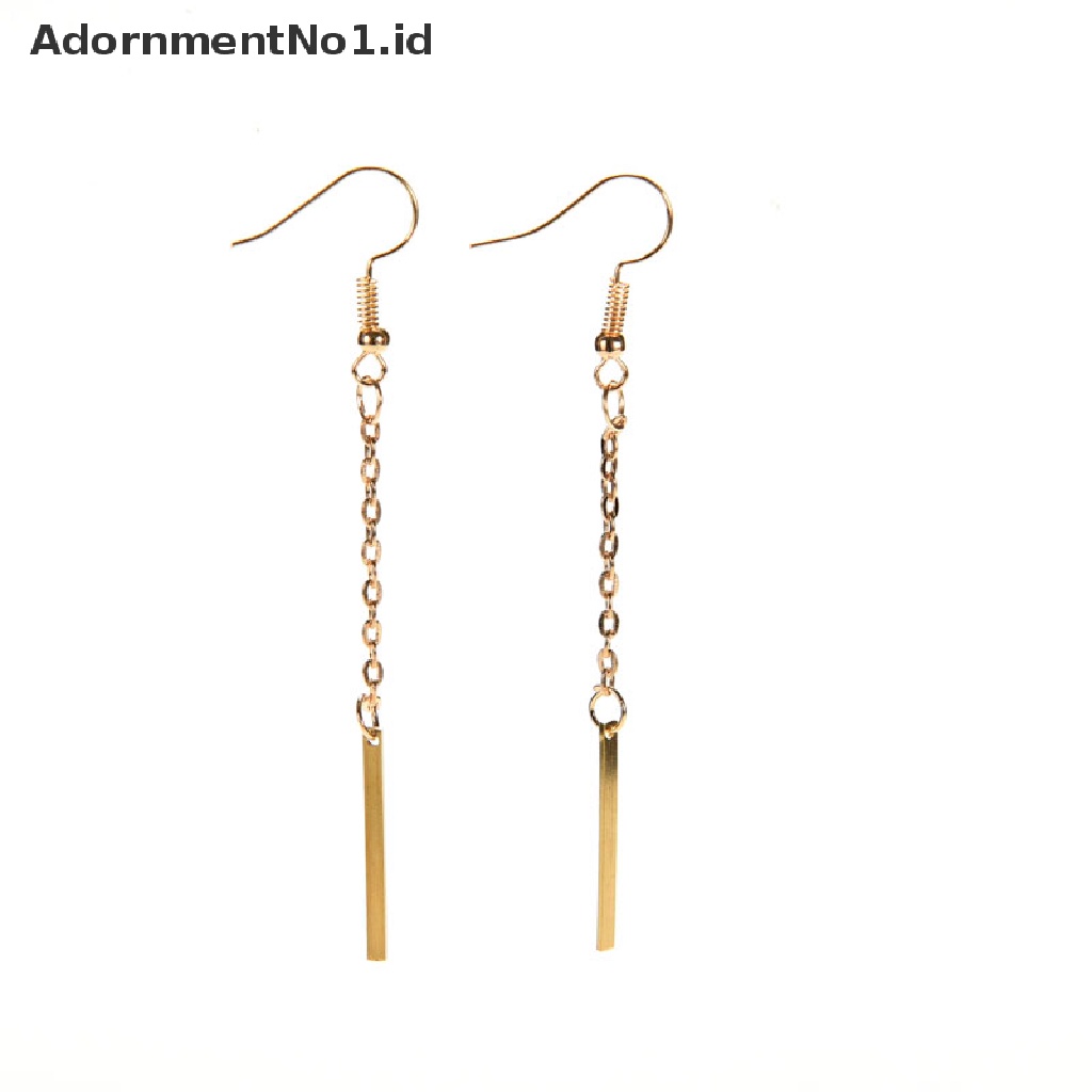 [AdornmentNo1] Fashion Perhiasan Wanita Berlapis Emas Panjang Menjuntai Drop Chain Hook Earrings Ear Stud [ID]