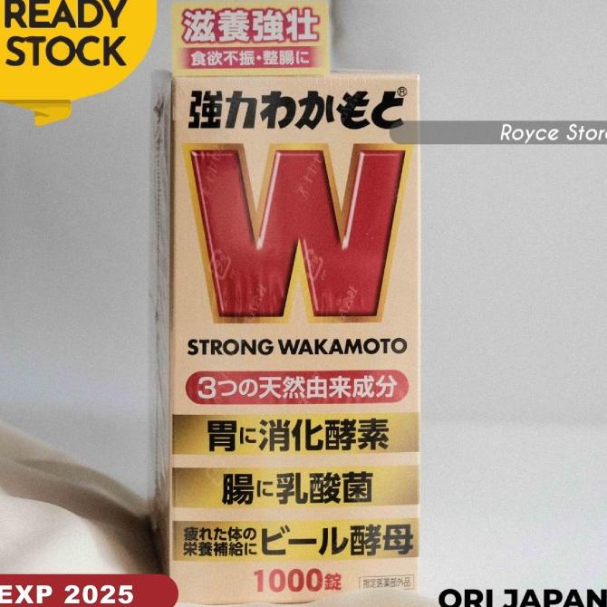 WAKAMOTO STRONG Obat Maag / Nyeri Lambung 1000 Tabs - Made In Japan