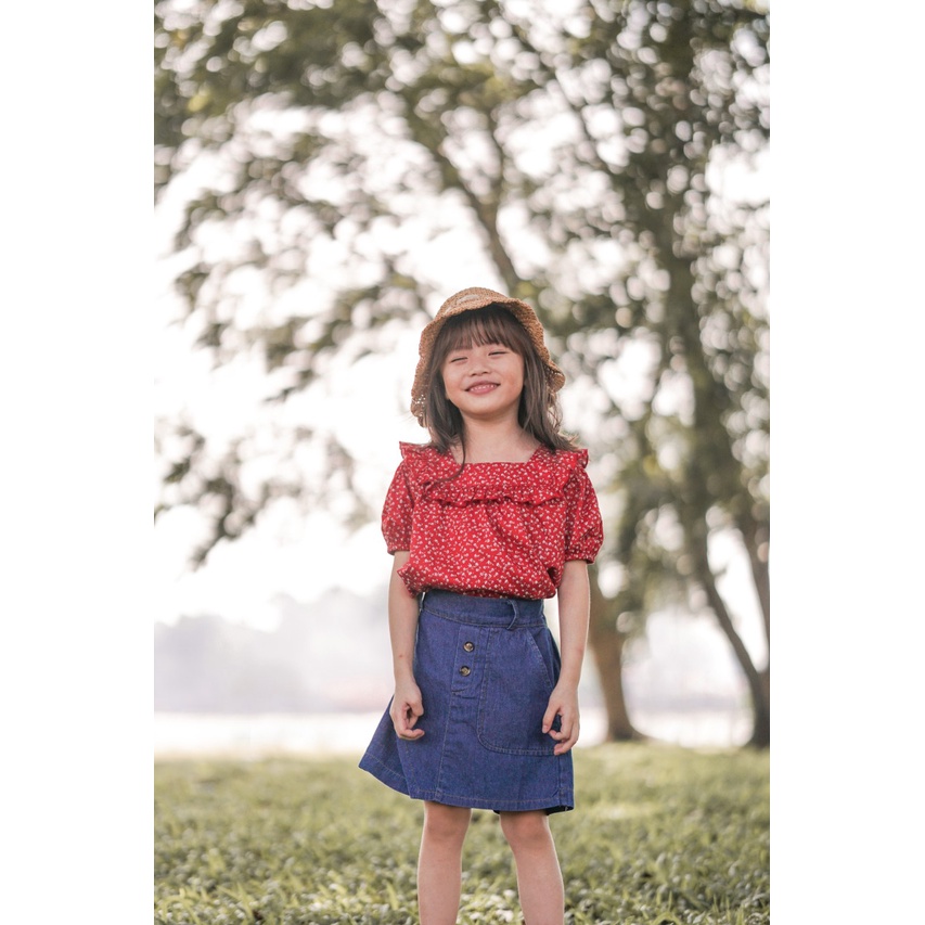 Mary Top 1-4 Tahun Blouse Ruffle Bunga Fashion Anak Perempuan CBKS SNB