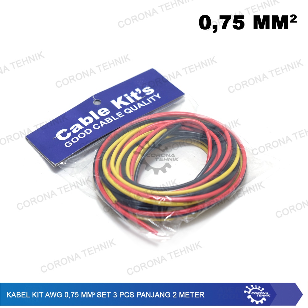 set 3 Pcs Panjang 2 Meter Kabel Kit AWG 0,75 mm²