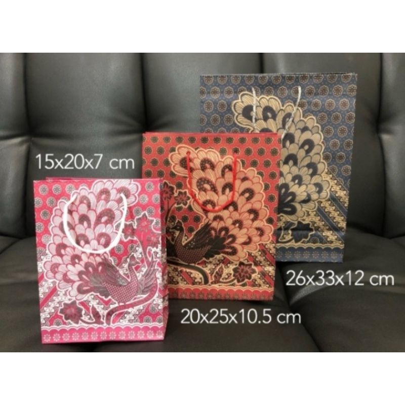 12PCS Paper Bag Batik / Tas Batik / Paper Bag Hajatan / Tas Kertas / Harga Per Lusin